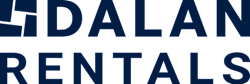 The image shows the word "RENTALS" in large blue letters.