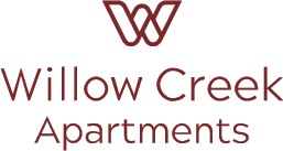 Willow Creek Apartments burdgendy logo.