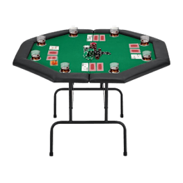 A black and white image of a poker table.