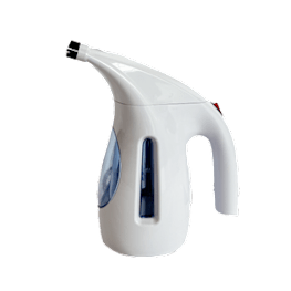 A white, curved object with a blue stripe down the middle.