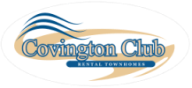 a logo for the rental townhomes at covington club