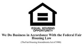A logo for equal housing opportunity is displayed.
