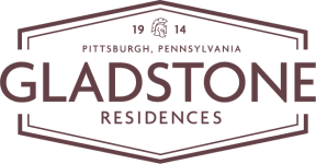the logo for gladstone residences with the pittsburgh logo