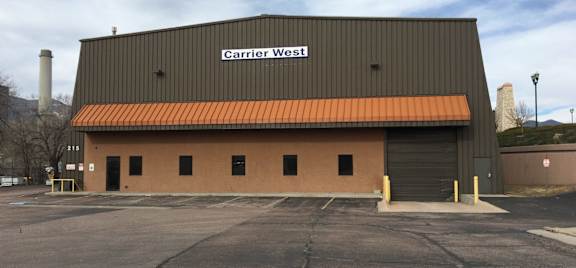 a large building with a sign on the side of it