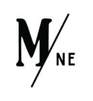 a logo with the letters m and nne on a green background