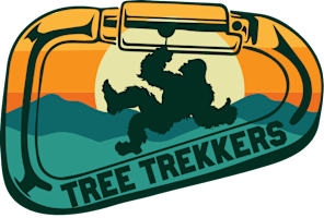 A logo for a group called the Tree Trekkers features a silhouette of a person hiking and a tree.