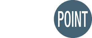 A graphic with a white rectangle and a blue circle with the word "POINT" on it.