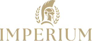 The image features the word "IMPERIUM" in large letters with a laurel wreath and a helmet above the letter "I".