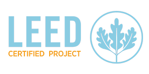 LEED certified badge at Union 346, Somerville, Massachusetts, 02143