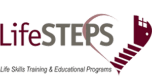A logo with the text "LifeSTEPS" and a staircase graphic.