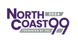 a purple and black graphic with the words north coast 9 presented by erc 000000