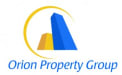 Orion property group logo: two towers and a crescent