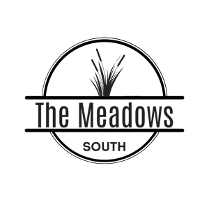 A logo with the text "The Meadows South" and a graphic of grass.