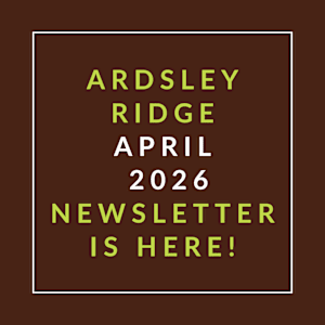 The image announces the Ardsley Ridge April 2026 newsletter.