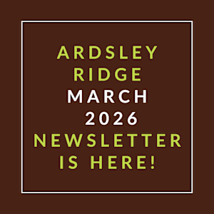 The image announces the Ardsley Ridge March 2026 newsletter.