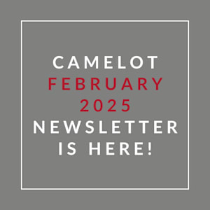 A graphic announcing the Camelot January 2025 Newsletter.