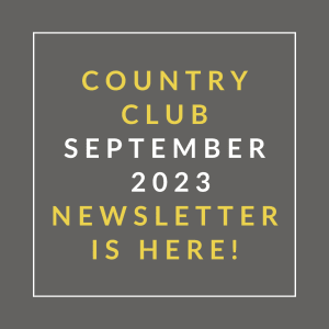 a grey background with the words country club september 23 newspaper is here
