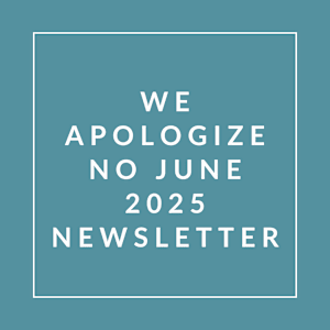 A text message apologizing for the June 2025 newsletter.