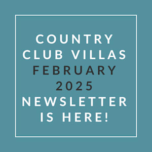 The image is a cover of the Country Club Villas January 2025 newsletter.