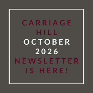 A graphic announcing the Carriage Hill October 2026 newsletter.
