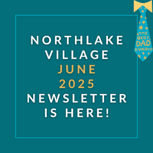 a yellow background with the words northeast village january 2024 newsletter is here