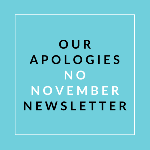a white line on a blue background with text that reads lakes october 2024 newsletter