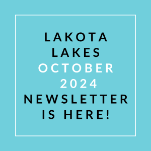a white line on a blue background with text that reads lakes october 2024 newsletter
