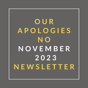 our apologies no november 22 23 newsletter poster