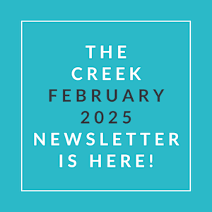 The image announces the availability of the Creek January 2025 newsletter.