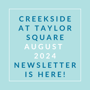 a white frame on a blue background with the text cheddar at taylor square