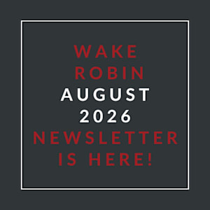 A black background with red and white text announcing a newsletter for August 2026.