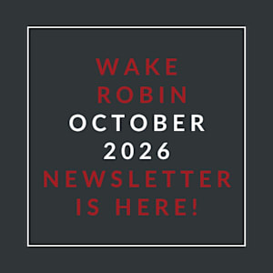 A black background with text in red and white announcing a newsletter for Robin in October 2026.