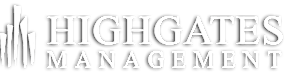a black and white logo with the words highgate mangement