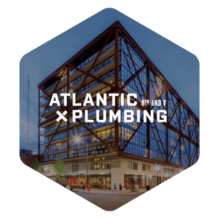 an image of a building with the atlantic and plumbing logo on it