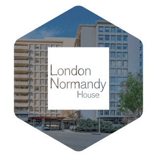 the logo or sign for the hotel