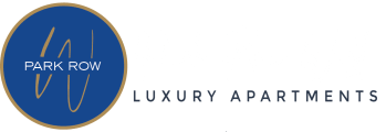 the park row luxury apartments logo with the words park row luxurious apartments