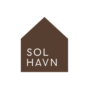 A brown hexagon with the words "SOL HAVN" in the middle.