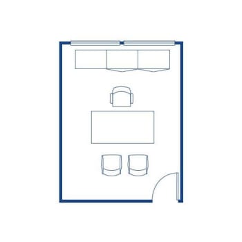 an illustration of a floor plan of a bedroom with a closet