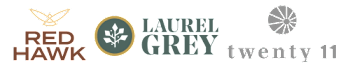 A graphic with the words "Red Hawk" and "Laurel Grey" and the number "twenty 11" is displayed.