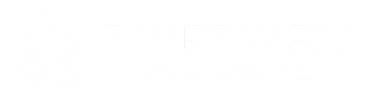A black and white logo for Riverwell Townhomes.