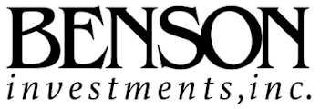 The image shows the logo of Benson Investments, Inc.