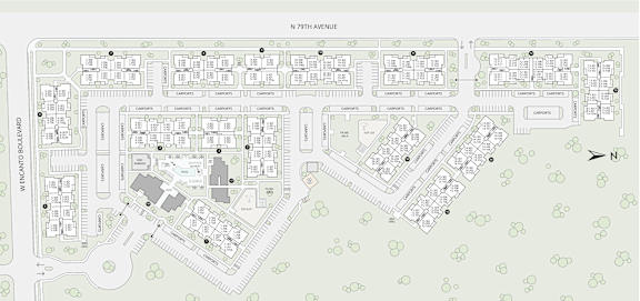 A map shows a layout of a residential area with streets and plots.
