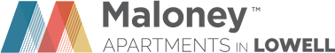Maloney apartments in lowell logo.