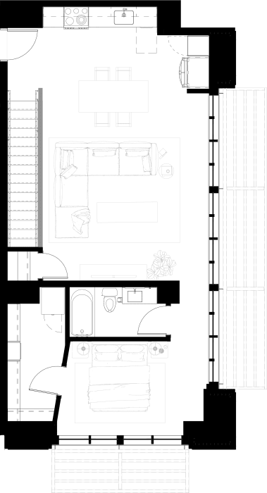 a floor plan at The Pearl, Fort Wayne, IN