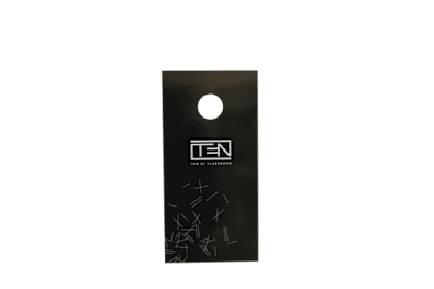 A black box with the letters "TEN" and some scratches on it.