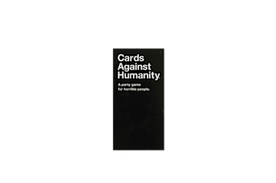 A black box with the title Cards Against Humanity on it.