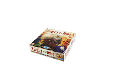 A box of Ticket to Ride board game.