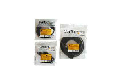 Two StarTech.com products are displayed, one is a black cable and the other is a black circular object.