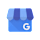 A blue square with a white letter G in the center.
