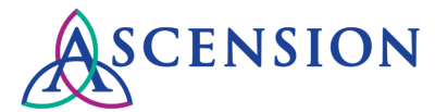 a logo with the word ascension on a black background